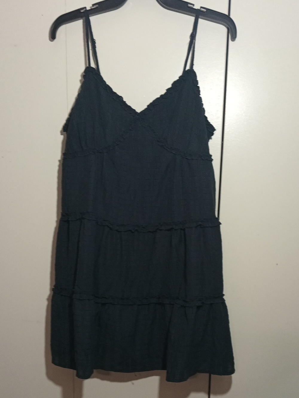 Sleeveless Tiered Summer Dress in Navy Blue